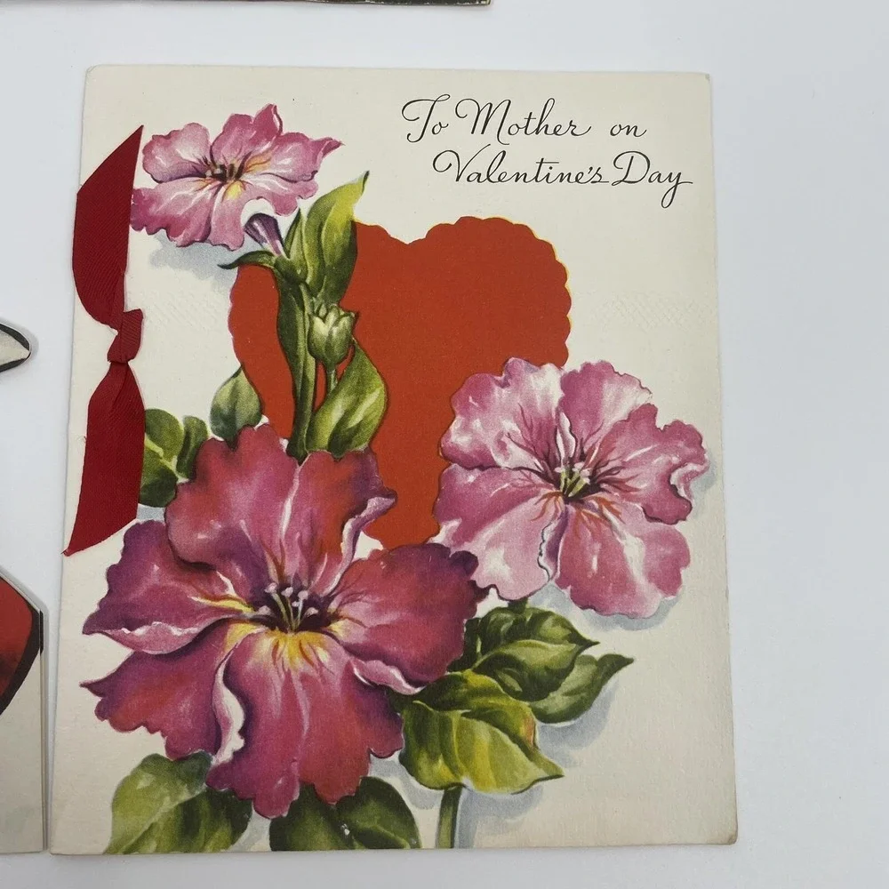 Vintage Greeting Card‎ Lot 5pc 1951 Calendar Hallmark Valentine Mother Christmas